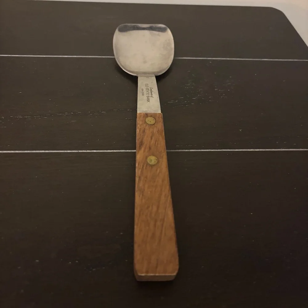 Vintage Ice Cream Spade | Old State Bank | Barlow Japan | Wood Handle | 9.5